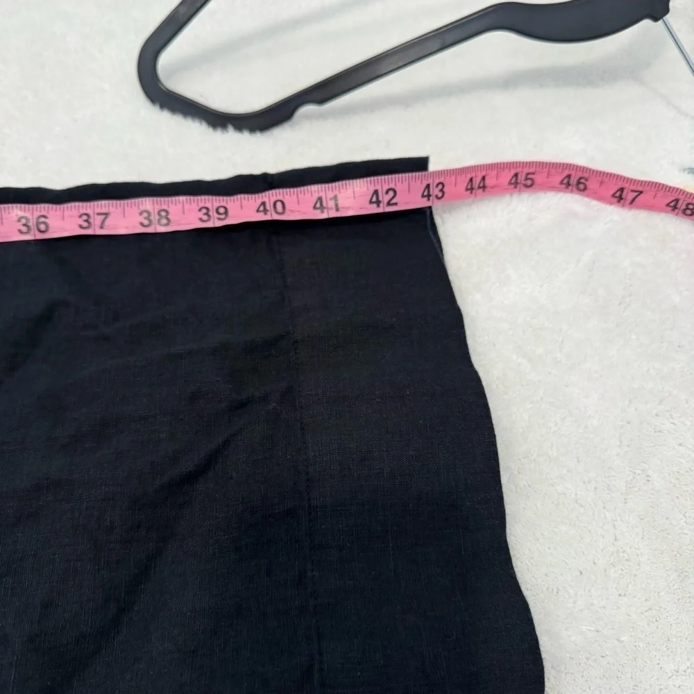 Everlane Womens 100% Linen Square-Neck Jumpsuit in Black Pockets Straps Size 4
